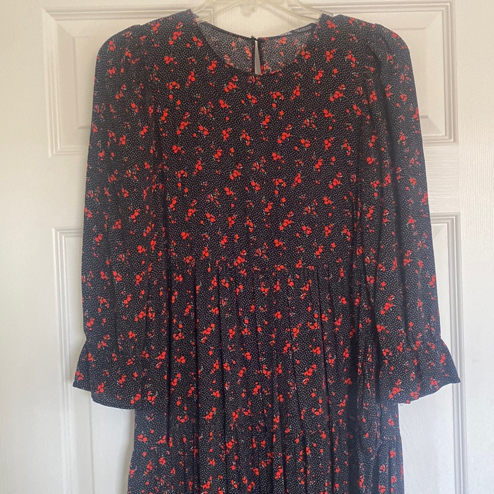 zara floral midi dress